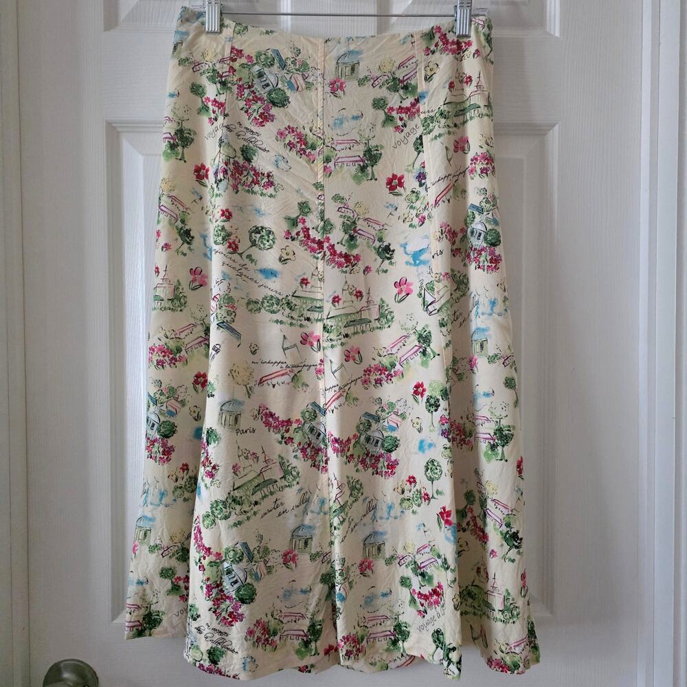 Christopher & Banks Vibrant French Pastoral Voile A-line Skirt Size 6